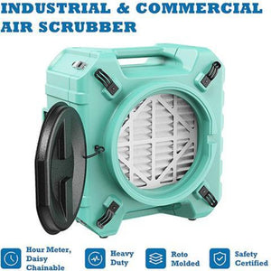 Alorair Pureairo Hepa Pro 770 Green Industrial Air Scrubber, 3-Stage Filtration System, 550 Cfm, Gfci Outlet, Negative Air Machine, Air Cleaner For Water Damage Restoration