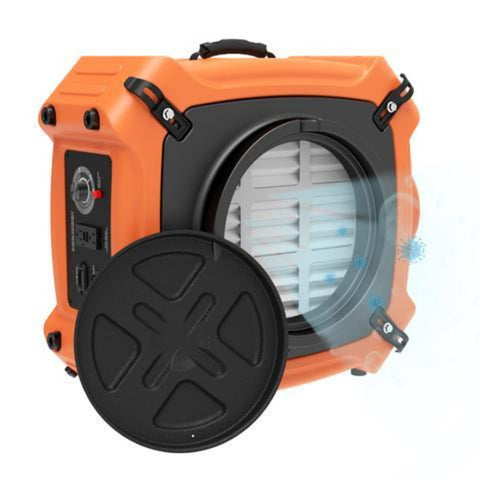 Image of Alorair Pureairo Hepa Max 970 Professional 3-Stage Filtration Air Scrubber, Negative Machine Air Cleaner With Uv-C Light, 750 Cfm, Water Damage Restoration For Air Purifier, 10 Years Warranty, Orange