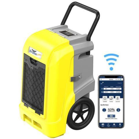 Image of ALORAIR STORM ULTRA 90 PPD INDUSTRIAL COMMERCIAL LARGE DEHUMIDIFIER WITH WI-FI CONTROLS, FOR BASEMENTS, GARAGES, AND FLOOD RESTORATION, WITH A PUMP, CETL LISTED, 5 YEARS WARRANTY