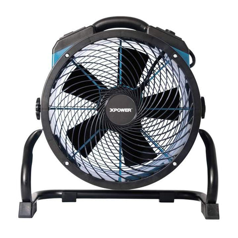 Image of XPOWER X-39AR 1/4 HP 2100 CFM Variable Speed Sealed Motor Industrial Axial Air Mover, Blower, Fan with Built-in Power Outlets - Blue