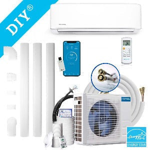 MRCOOL DIY 18K BTU 2-Zone 4th Generation Ductless Heat Pump Condenser With 9k+12k Air Handler Bundle