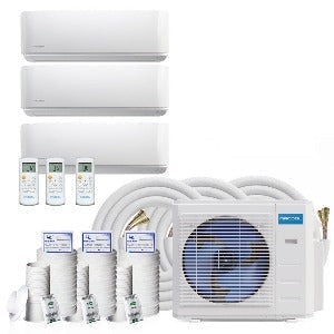 Image of MRCOOL DIY 27K BTU 3-Zone 4th Generation Ductless Heat Pump Condenser With 9k+9k+12k Air Handler 